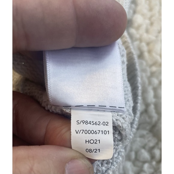 ATHLETA Women's Crossroads Crew Cable Knit Sweater Light Gray Metallic XS - Picture 6 of 8